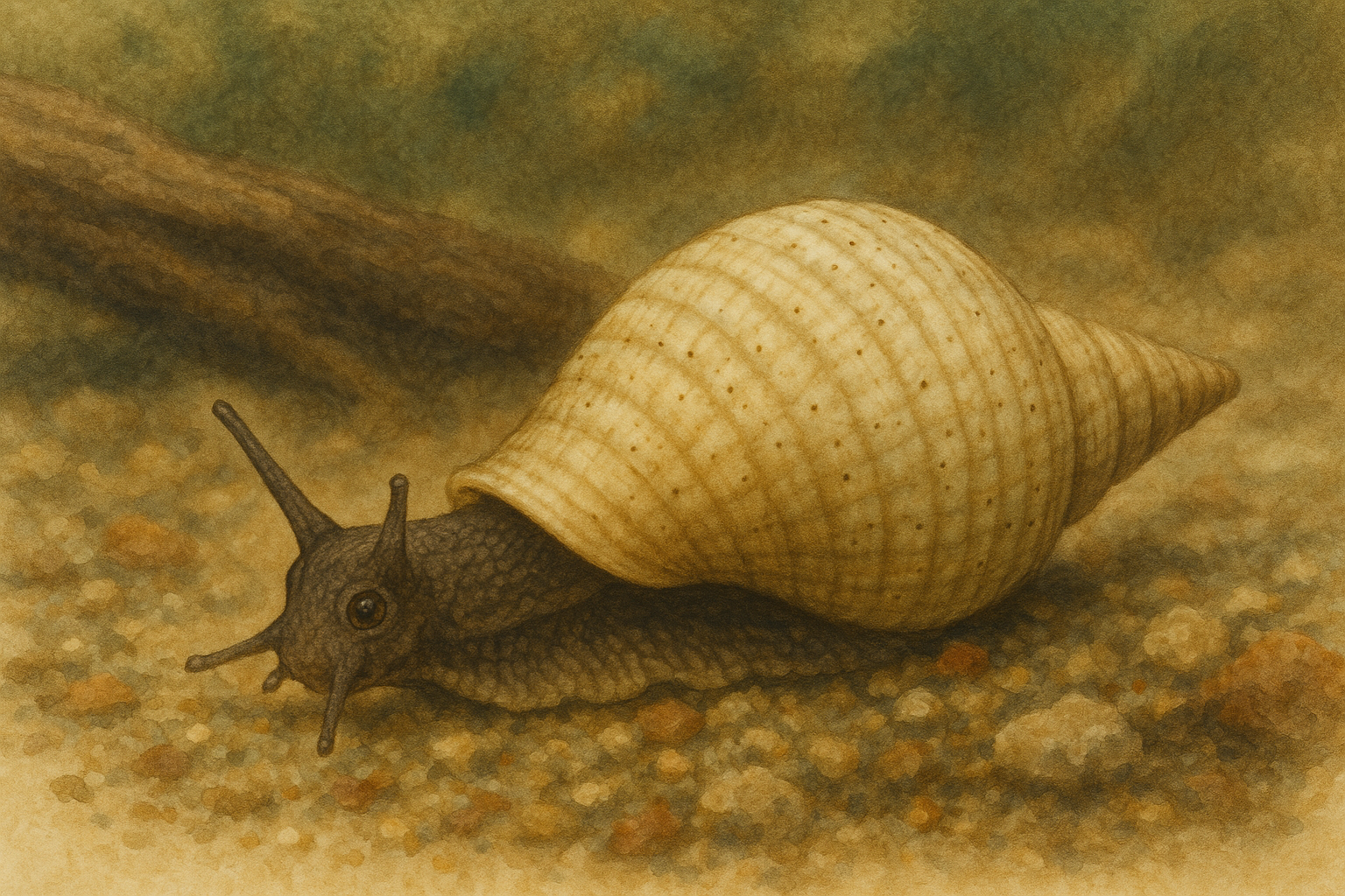 Vintage-style Malaysian Trumpet Snail