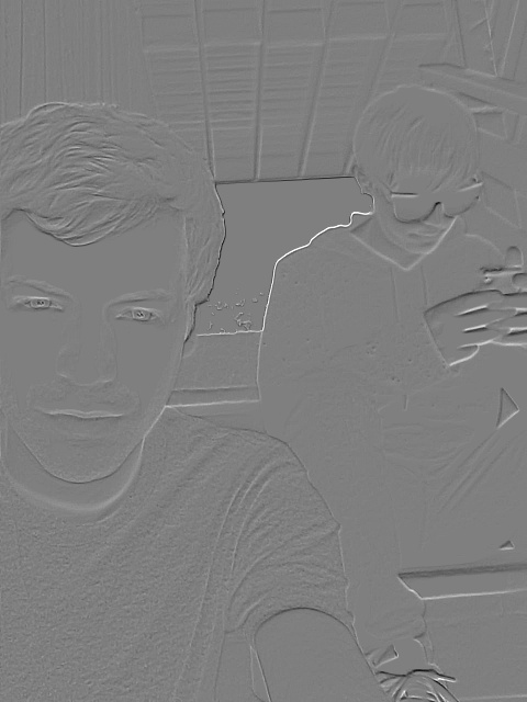 Stylized photo of two young men sitting on stairs